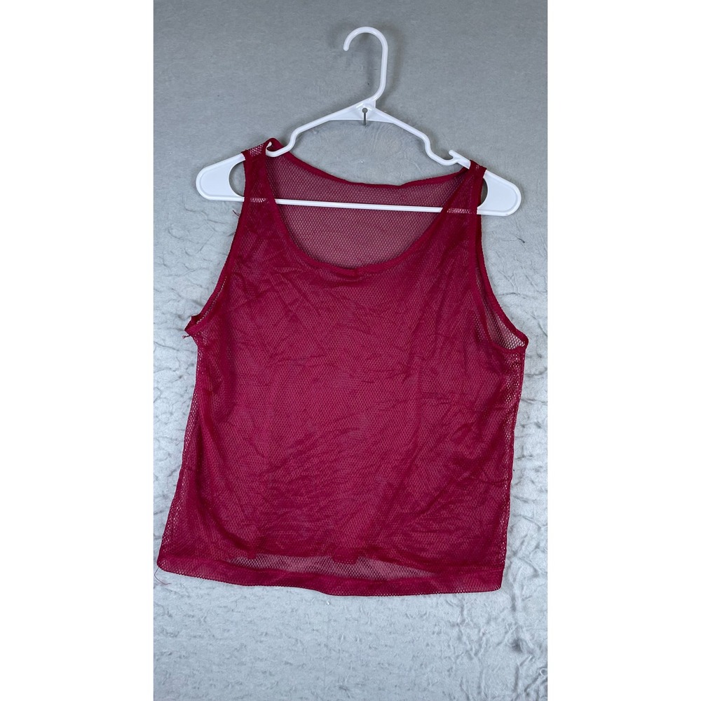 Unbranded Mesh Tank Top Mens Small Red Excellent Sleeveless Athletic Gym Shirt